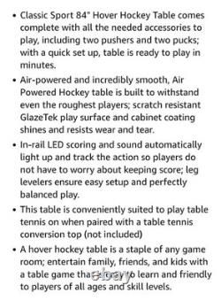 EastPoint Sports Ice Time X-Cell 84-inch Hover Hockey Glaze Tek Table MSRP $889