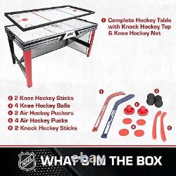 EastPoint Sports NHL 60 Hat Trick 3-in-1 Hockey Table Air, Knock, Knee Hockey