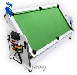 Emerald 7FT Multi-Game Pool Table Air Hockey & Table Tennis Green & White NEW