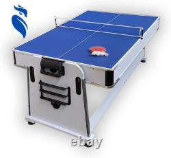 Emerald 7FT Multi-Game Pool Table Air Hockey & Table Tennis Green & White NEW