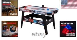 Exciting 54 Fire'n Ice LED Air Hockey Table with Light-Up Puck and Pushers