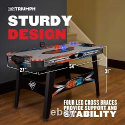 Exciting 54 Fire'n Ice LED Air Hockey Table with Light-Up Puck and Pushers