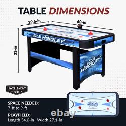 Face-Off 5-Foot Air Hockey Game Table for Family Game Rooms w Electronic Scoring