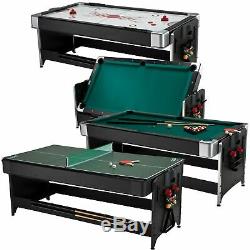 Fat Cat Original 3-in-1 7 Pockey Multi-Game Table, Play Pool, Air Hockey and