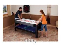 Fat Cat Original 3-in-1 Green 7' Pockey Multi-Game Table Air Hockey, Billiards