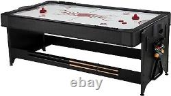 Fat Cat Original 3-in-1 Green 7' Pockey Multi-Game Table Air Hockey, Billiards