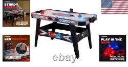 Fire'n Ice 54 LED Light-Up Air Hockey Table with Scoring Corners & Pushers