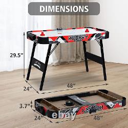 Foldable Powered Air Hockey Table, 48 Mid-Size Indoor Hockey Table Sports Gamin