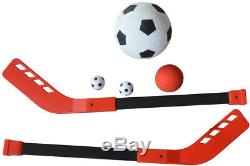 Foosball Multi-Game Table 3-in-1 Soccer Ball Kick Hockey Slap Shot Coordination