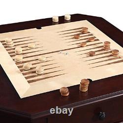 Fortress Chess, Checkers & Backgammon Pedestal Game Table & Chairs Set