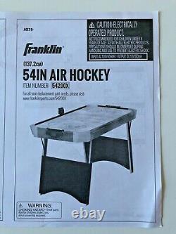 Franklin Sports 54 QUICKSET Air Hockey Table Model 54200X Indoor Fun NEW