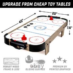 GoSports 40 Inch Table Top Air Hockey Game for Kids AC Outlet Powered Motor