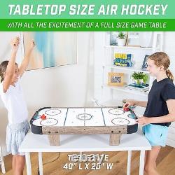 GoSports 40 Inch Table Top Air Hockey Game for Kids Black or Oak