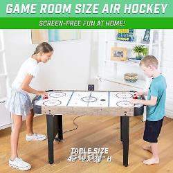 GoSports 48 Inch Air Hockey Arcade Table for Kids Includes 2 48 Inch, Oak