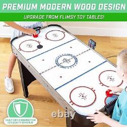 GoSports 48 Inch Air Hockey Arcade Table for Kids Includes 2 48 Inch, Oak