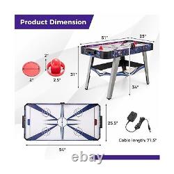 Goplus 54 Air Hockey Table, Hockey Game Table withLED Scoreboard, Lights, 2 Pu