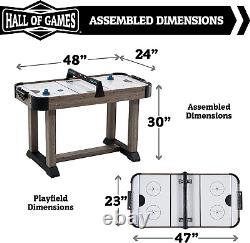 Hall of Games Air Powered Hockey Table with Included Accessories, Wood Grain