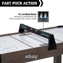 Hall of Games Air Powered Hockey Table with Included Accessories, Wood Grain