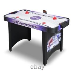 Hat Trick 4-Ft Air Hockey Table for Game Room With LED Scoring, High-Output