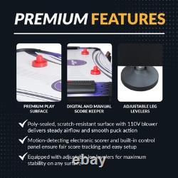 Hat Trick 4-Ft Air Hockey Table for Game Room With LED Scoring, High-Output