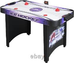 Hat Trick 4-Ft Air Hockey Table for Kids and Adults with Electronic and Manual S