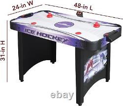 Hat Trick 4-Ft Air Hockey Table for Kids and Adults with Electronic and Manual S