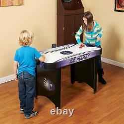 Hat Trick 4-Ft Air Hockey Table with Electronic and Manual Scoring, Leg Levelers