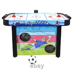 Hathaway 3-in-1 Rapid Fire 42 Air Hockey Multi-Game Table with Soccer & Hockey