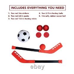 Hathaway 3-in-1 Rapid Fire 42 Air Hockey Multi-Game Table with Soccer & Hockey