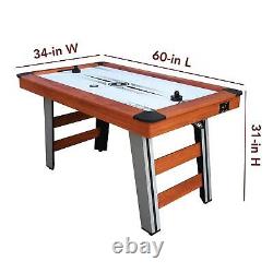 Hathaway Dorsett 5-ft Air Hockey Table With LED Scoring Woodgrain/Silver
