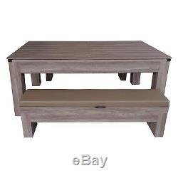 Hathaway Driftwood 7 ft. Air Hockey Table with Benches, Natural