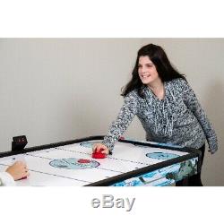 Hathaway Face-Off Air Hockey Game Table, 5-ft, White/Blue