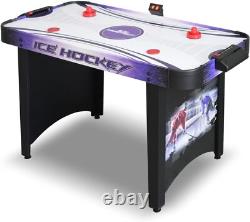 Hathaway Hat Trick 4-Ft Air Hockey Table for Game Room 4-Feet, Black/Blue