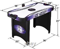 Hathaway Hat Trick 4-Ft Air Hockey Table for Kids and Adults with Electronic and
