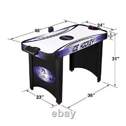 Hathaway Hat Trick 4-Ft Air Hockey Table for Kids and Adults with Electronic and