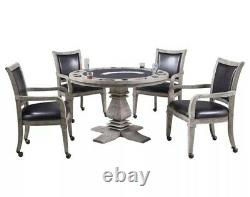 Hathaway Montecito Dining and Poker Table Set Rec Room Man Cave Driftwood @@