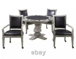Hathaway Montecito Dining and Poker Table Set Rec Room Man Cave Driftwood @@