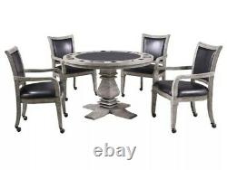 Hathaway Montecito Dining and Poker Table Set Rec Room Man Cave Driftwood @@