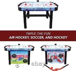 Hathaway Rapid Fire 42-in 3-in-1 Air Hockey Multi-Game Table with Multi