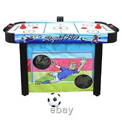 Hathaway Rapid Fire 42-in 3-in-1 Air Hockey Multi-Game Table with Soccer and Hoc