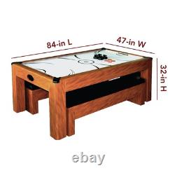 Hathaway Sherwood 7-ft Air Hockey Table Combo Set with Cherry