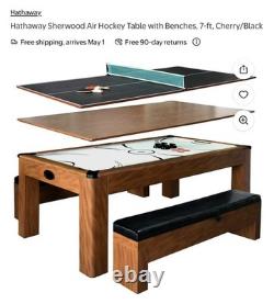 Hathaway Sherwood 7-ft Air Hockey Table withBenches