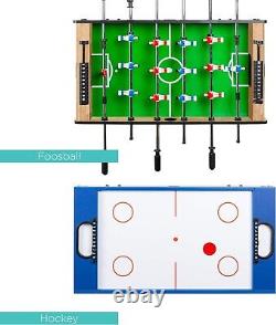 Kids Air Hockey Foosball Billiard Arcade Multi Game Room Pool Table Tennis Set