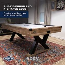 Kirkwood 84 Air Powered Hockey Table with Rustic Wood Finish, K-Shaped Legs