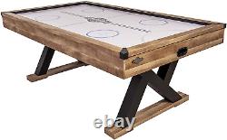 Kirkwood 84 Air Powered Hockey Table with Rustic Wood Finish, K-Shaped Legs and
