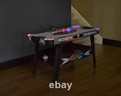 LED Light-Up 54 Powered Air Hockey Table Includes 2 LED Hockey Pushers & Puck