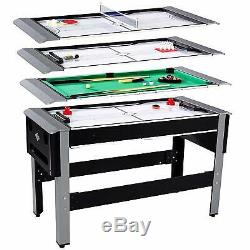 Lancaster 4 In 1 Bowling, Hockey, Table Tennis, Pool Arcade Game Table, Black