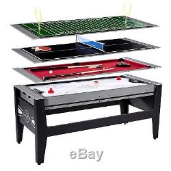 Lancaster 4 in 1 Air Hockey Pool Ping Pong Football Sports Swivel Game Table