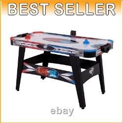Light-Up 54-Inch Fire'n Ice Air Hockey Table Includes 2 LED Pushers