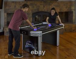 Lumen-X Lazer 6' Interactive Air Hockey Table Featuring All-Rail LED Lighting an